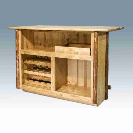 Amish "glacier country" pine log bar - deluxe by montana woodworks