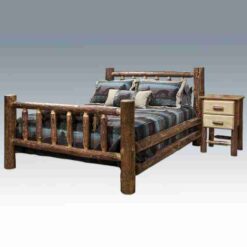 Amish "Glacier Country" Pine Log Bed by Montana Woodworks