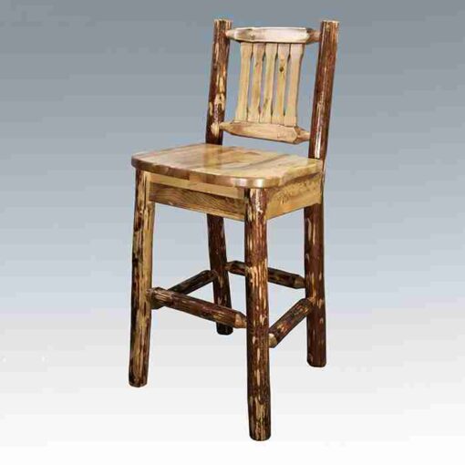 Amish "glacier country" pine log bistro table - pub table by montana woodworks - image 3