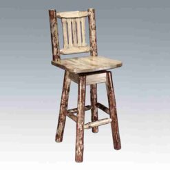 Amish glacier country pine log bistro table pub table by montana woodworks 77