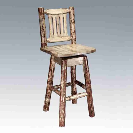Amish "glacier country" pine log bistro table - pub table by montana woodworks - image 4