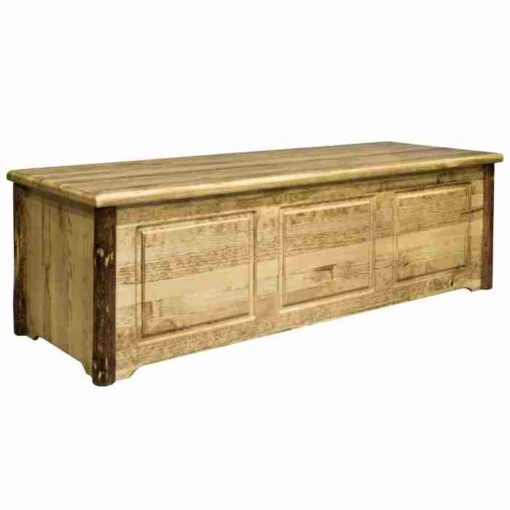 Amish "glacier country" pine log blanket chest by montana woodworks