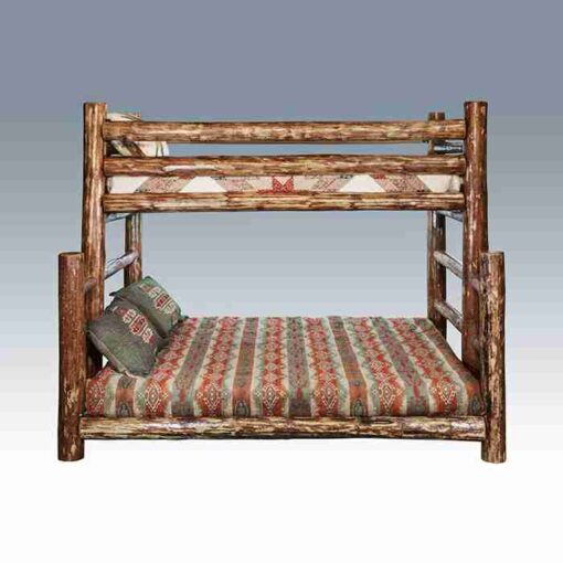Amish "glacier country" pine log bunk bed - twin/full by montana woodworks - image 2