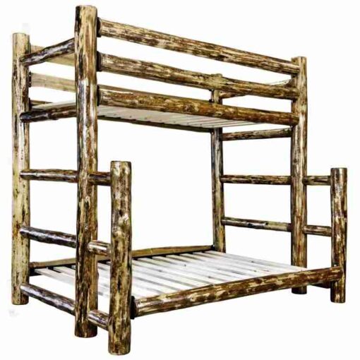 Amish "glacier country" pine log bunk bed - twin/full by montana woodworks - image 3