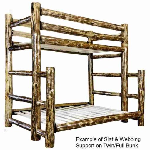 Amish "glacier country" pine log bunk bed - twin/twin or full/full by montana woodworks - image 3