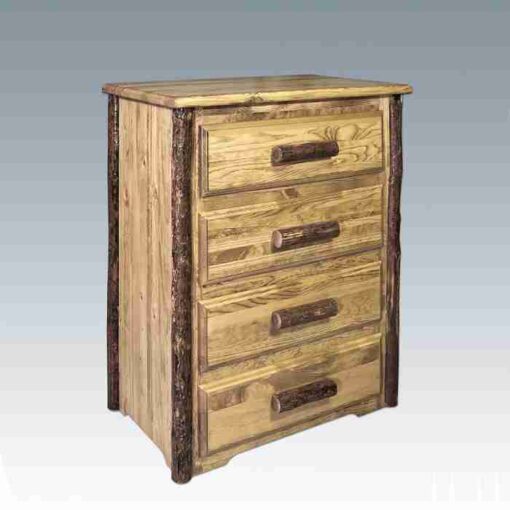 Amish "glacier country" pine log chest - 4 drawer by montana woodworks