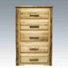 Amish "Glacier Country" Pine Log Chest - 5 Drawer by Montana Woodworks