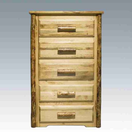 Amish "glacier country" pine log chest - 5 drawer by montana woodworks
