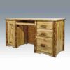 Amish "Glacier Country" Pine Log Computer Desk by Montana Woodworks