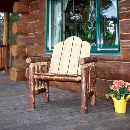 Amish "glacier country" pine log deck chair by montana woodworks