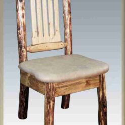 Amish glacier country pine log dining chair by montana woodworks 93