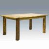 Amish "Glacier Country" Pine Log Dining Table - 4 Post by Montana Woodworks