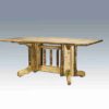 Amish "Glacier Country" Pine Log Dining Table - Double Pedestal by Montana Woodworks