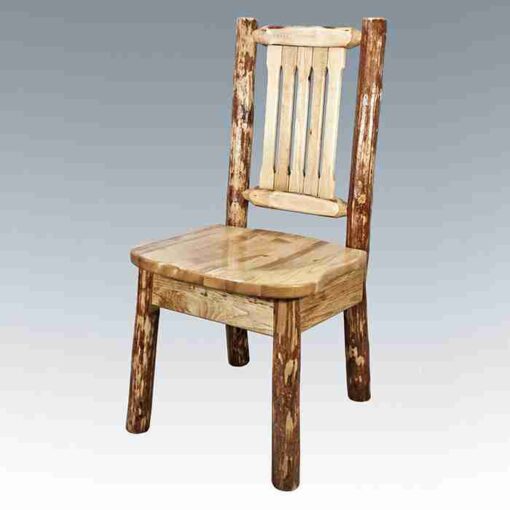 Amish "glacier country" pine log dining table - double pedestal by montana woodworks - image 2