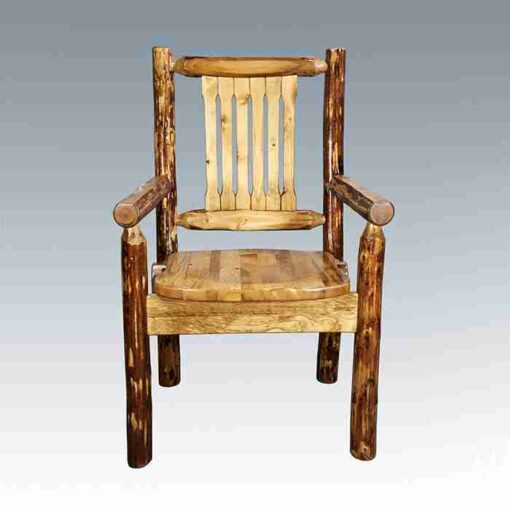 Amish "glacier country" pine log dining table - double pedestal by montana woodworks - image 3