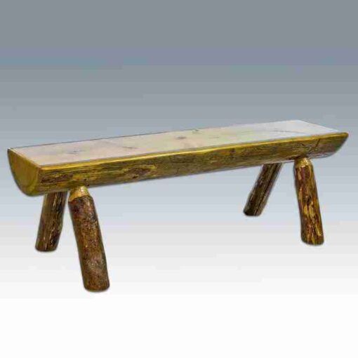 Amish "glacier country" pine log dining table - double pedestal by montana woodworks - image 4