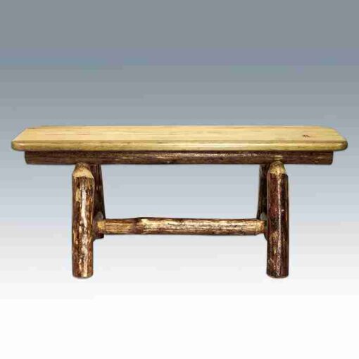 Amish "glacier country" pine log dining table - double pedestal by montana woodworks - image 5