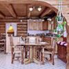 Amish "Glacier Country" Pine Log Dining Table - Pedestal Style by Montana Woodworks