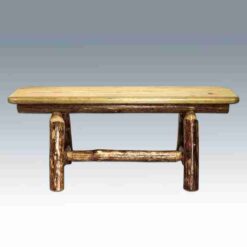 Amish glacier country pine log dining table square by montana woodworks 80