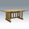 Amish "Glacier Country" Pine Log Dining Table Trestle