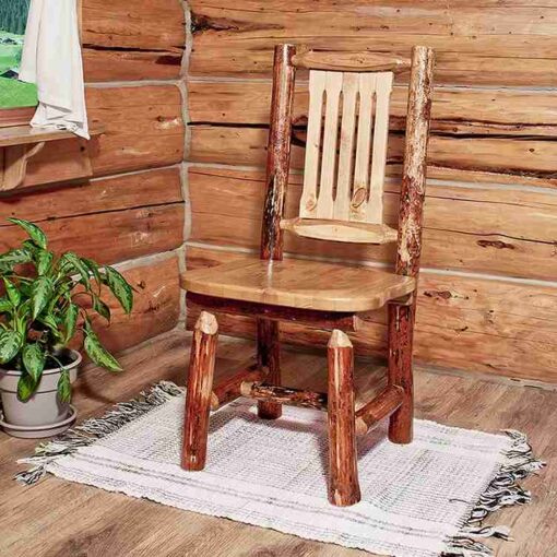 Amish "glacier country" pine log dining table trestle - image 2
