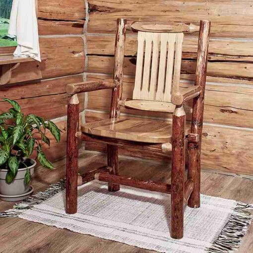 Amish "glacier country" pine log dining table trestle - image 3