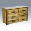 Amish "Glacier Country" Pine Log Dresser - 6 Drawer