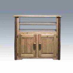 Amish "Glacier Country" Pine Log Entertainment Center - TV Stand by Montana Woodworks