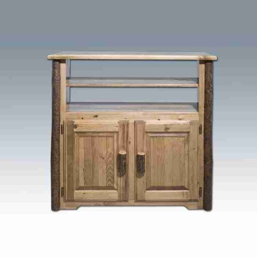 Amish "glacier country" pine log entertainment center - tv stand by montana woodworks