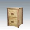 Amish "Glacier Country" Pine Log File Cabinet - 2 Drawer by Montana Woodworks