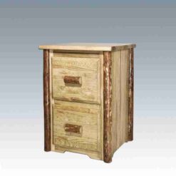 Amish "Glacier Country" Pine Log File Cabinet - 2 Drawer by Montana Woodworks