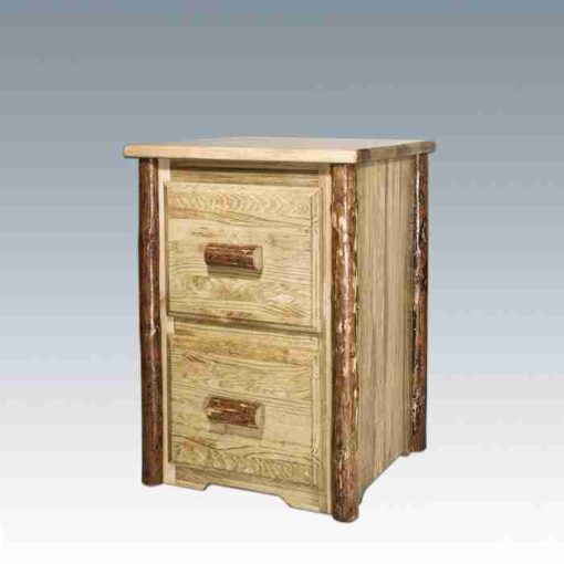 Amish "glacier country" pine log file cabinet - 2 drawer by montana woodworks