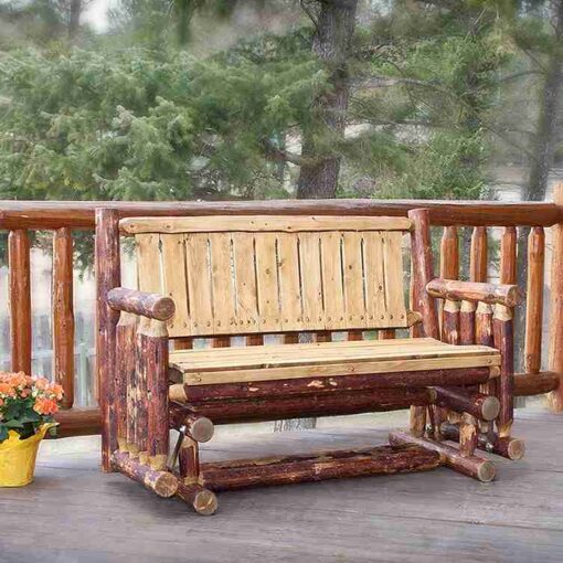 Amish "glacier country" pine log glider