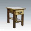 Amish "Glacier Country" Pine Log Nightstand - 1 Drawer by Montana Woodworks