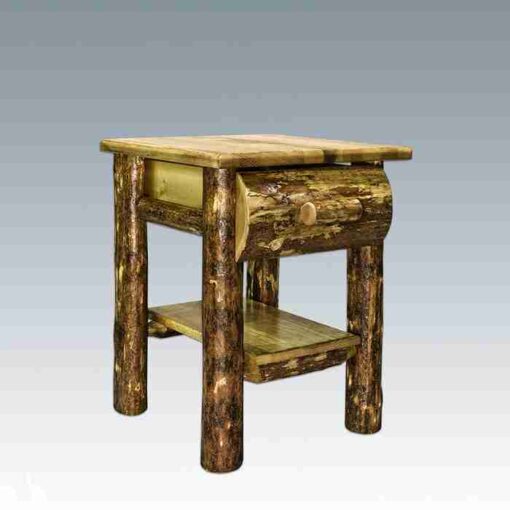 Amish "glacier country" pine log nightstand - 1 drawer by montana woodworks - image 2