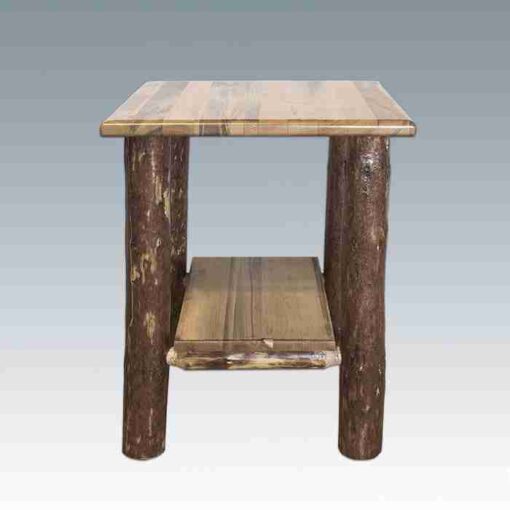 Amish "glacier country" pine log nightstand by montana woodworks