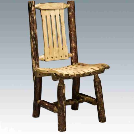 Amish "glacier country" pine log patio chair by montana woodworks