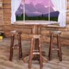 Amish "Glacier Country" Pine Log Pedestal Bistro Table - Pub Table by Montana Woodworks