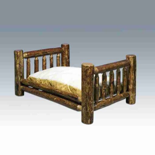Amish "glacier country" pine log pet bed - large