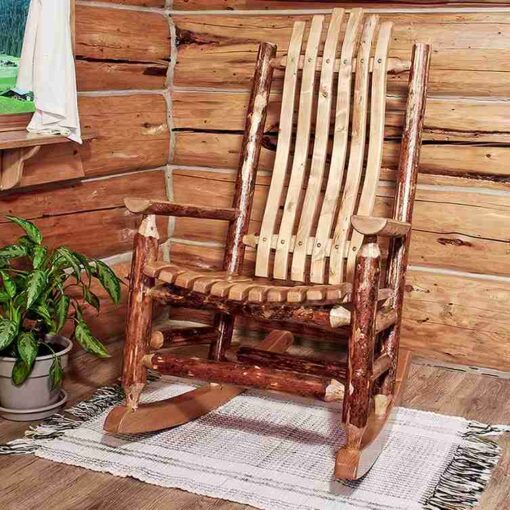 Amish "glacier country" pine log rocking chair by montana woodworks
