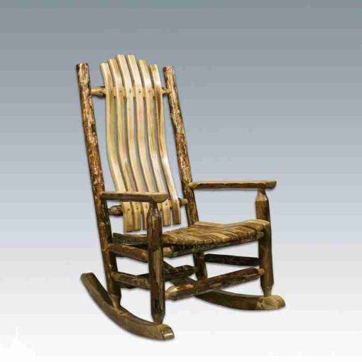 Amish "glacier country" pine log rocking chair by montana woodworks - image 2
