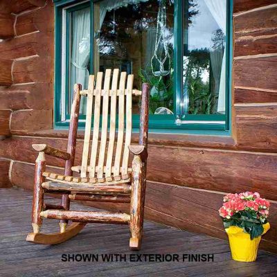 Amish glacier country pine log rocking chair by montana woodworks 44