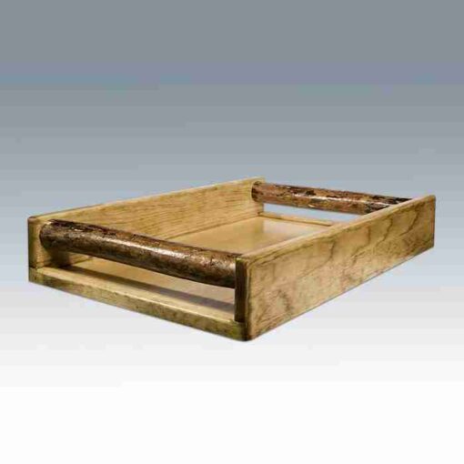 Amish "glacier country" pine log serving tray