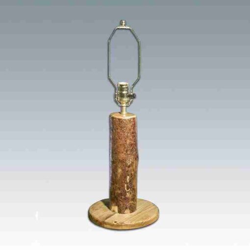 Amish "glacier country" pine log table lamp