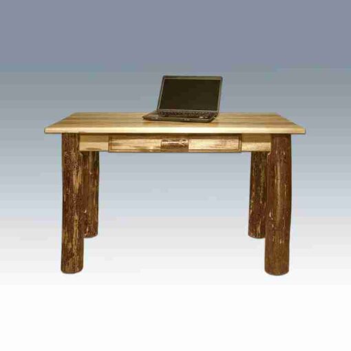 Amish "glacier country" pine log writing desk - laptop desk