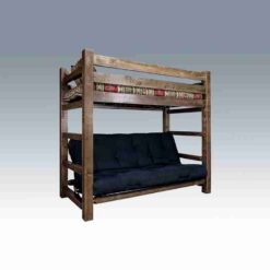 Amish homestead collection log twin over futon bunk bed by montana woodworks 39