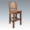 Amish "Homestead Collection" Pine Bar Stool With Back