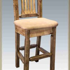 Amish homestead collection pine bar stool with back by montana woodworks 124
