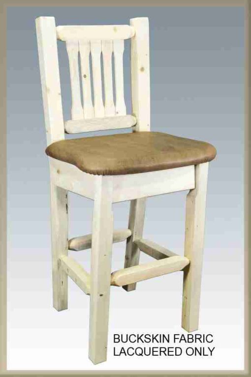 Amish "homestead collection" pine bar stool with back - image 4