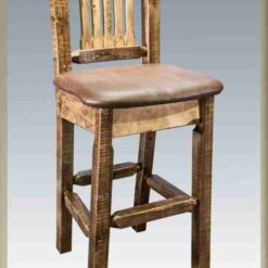 Amish homestead collection pine bar stool with back by montana woodworks 130